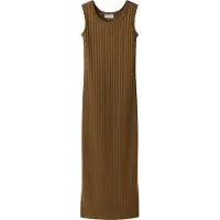Name It Kids Kjole - Maxi - Slim - Vidvinkel Rib - NkfJenna - Sepia - - 6 år (116) - Kjole