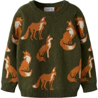 Name it Genser - Strikk - NmmOla - Olive Natt - - 2 år (92) - Genser