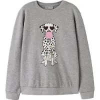 Name it Collegegenser - NkfVasacha - Grey Melange/Bubble Dog - - 9-10 år (134-140) - Collegegenser