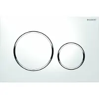 Geberit Sigma 20 betjeningsplade i hvid/krom