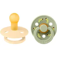 BIBS Studio Colour Smokker - Str. 1 - Rund - 2-pack - Silke/Sage - - 0-6 md - Smokk