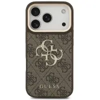GUESS 4G Big 4G Classic Logo-etui til iPhone 17 Pro / 18 Pro – brun og gull