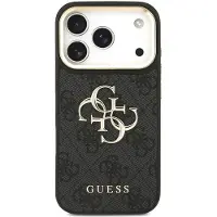 GUESS 4G Big 4G Classic Logo-etui til iPhone 17 Pro Max / 18 Pro Max – svart og gull