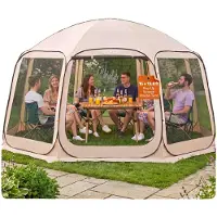 Vevor skjermtelt, 4500 x 4250 x 2450 mm, pop-up-skjermtelt for 12–15 personer, bærbart med skjerm i baldakin med bæreveske, netting på sidene, bakkestøtter, for hage, terrasse, utendørsaktiviteter, be