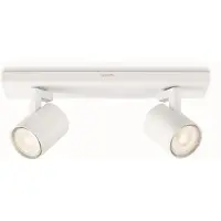Signify myLiving Runner-spotlys til tak/vegg, 2 stk., Overflateegnet, GU10, 2 ampuller, LED, 7 W, 2700 K