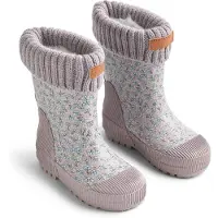 Wheat Termostøvler - 2-I-1 - Vadefugl - Lilac Blue Blomster - - 30 - Gummistøvler