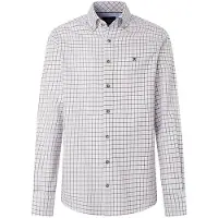 Hackett London for man. HM3010854 Brown Flannel Check Shirt (XL), Casual, Cotton, Long sleeve