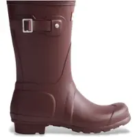 Hunter for woman. WFS1000RMA Original Short burgundy rain boots (42), Flat, None, Casual, Maroon, PVC