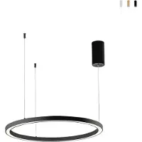 LUCE Design LED-pendellampe Hoop, svart, Ø 80 cm, metall, CCT