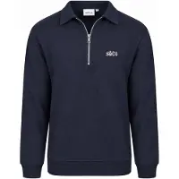 Supply & Co Aarav Genser Polokrage Half Zip Navy Mørkeblå Størrelse
