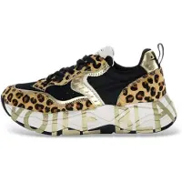 Voile Blanche for woman. 2017475 Club105 beige Leather Sneakers (38), 3 to 5 cm, Laces, Casual, Animal Print