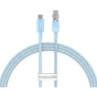 Baseus Explorer 100W USB-C - USB-C-kabel med intelligent temperatursensor 1 m - blå
