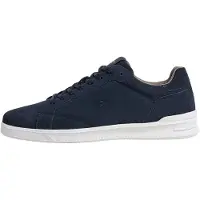 Hackett London for man. HMS200128 Navy blue Brando Soft leather sneakers (44), Flat, Suede, Laces, Casual