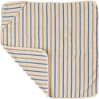 Oyoy Babyhåndkle - 100x100 cm - Raita - Karamell/Optikk Blue - - OneSize - Babyhåndkle