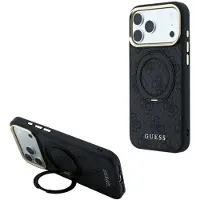 GUESS iPhone 18 Pro 4G Ring Stand MagSafe-deksel - svart