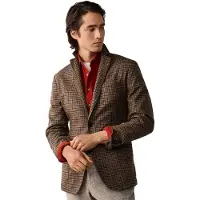 Hackett London for man. HM4400214 Brown checkered blazer (40/32), Beige, Casual, Wool, Classic