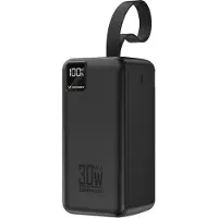 Wozinsky W8-B - 30W 2 x USB-A and 2 x USB-C and USB micro with flashlight - Black - 50000 mAh