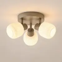 NOLA downlight Evey, Ø 37 cm, 3 lyskilder, hvit/beige, glass