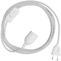 Creative Cables Snakebis Twisted E27 Kabelsett Med Lampholder. Stofftrukket Kabel Og 2-pinners Plugg 3 M