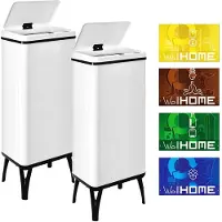 Wellhome Smarte Søppelkasser 60l 2 Enheter