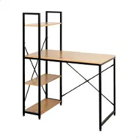 Max Home Stål Skrivebord Med Tre Og Hyller 100x52x120 Cm