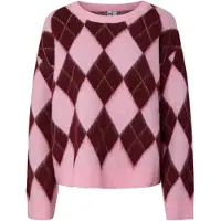 Pieces Pcalva Loose Rutete Strikket Pullover