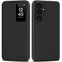Tech-Protect Samsung Galaxy S26 FE Smart Clear View Flip-etui med kortspor - Svart
