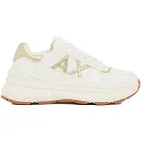Armani Exchange for woman. XW003106AF27406MZ128 Off-white sneaker with perforated toe cap and wide rubber sole (38.5), 1 to 3 cm, Laces,