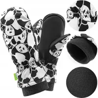 Qunature Panda Heat Transfer skihansker for barn størrelse S - svart/hvit