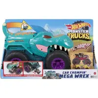 Mattel Monster Trucks Car Chompin’ Mega Wrex-kjøretøy, for barn fra 3 år og oppover, Monstertruck og banesett, 4 år, AA, Plast, Metall, Flerfarget