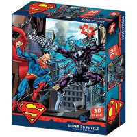 PRIME 3D Superman Vs Brainiac Dc Comics Lentikulært Puslespill 500 Stykker