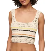 Superdry Lace Up Crochet Ermeløs Topp