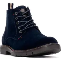 Carmela for man. 16267601-NAVY Leather Ankle Boots 162676 navy (42), Flat, Split Leather, Zip, Casual