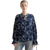 Scotch & Soda Easy Draw String Cuffs Langermet Bluse