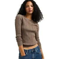 Pepe Jeans for woman. PL7000207 Anna Crew brown sweater (S), Casual, Cotton