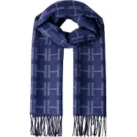 Hackett for man. HM0400111 Blue Brnd scarf (OSFA), Casual, Wool, Classic