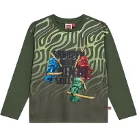 Lego Wear LEGO Ninjago Genser - LWTaj 713 - Armygrønn m. Trykk - - 4 år (104) - Genser