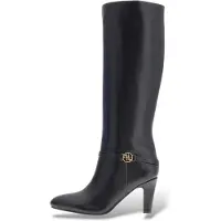 GUESS for woman. FLFOATLEA11 Oatie black Leather Boots (38), 3 to 5 cm, Zip, Casual, Classic