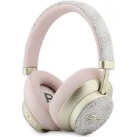 GUESS PU 4G Gold Script Metal Logo ENC trådløse øretelefoner - rosa