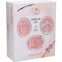 24hShop Sminkebørster, 17 deler, med sminkesvamper / Sminkesett / Sminkebørstesett