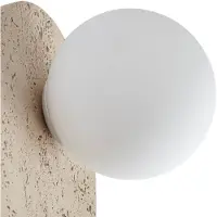 LINDBY vegglampe Lumille, 33 cm, beige/hvit, glass, G9