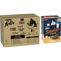 Felix 120 x 85 g Latz + 24 x 40 g Sauce Time Kylling og kalkun på kjøpet! - "As good as it looks" Senior