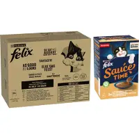 Felix 120 x 85 g Latz + 24 x 40 g Sauce Time Kylling og kalkun på kjøpet! - "As good as it looks" fiskemiks II