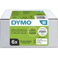Dymo Etiketter 6x Merkelapp 54x101 Mm 220 Enheter