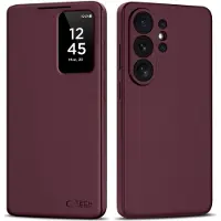 Tech-Protect Samsung Galaxy S26 Ultra Smart Clear View Flip-etui med kortspor - Morbær