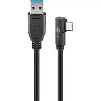 Goobay USB-A <-> USB-C - 90° - 2m - USB 3.2 Gen 1 - Svart