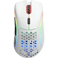 Glorious Model D Wireless - Matte White - Gaming mus - Optisk - 6 knapper - Hvit med RGB lys