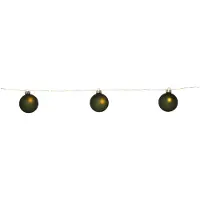 Star Trading LED-lyslenker Bliss, mørkegrønn, glass, 8 lyskilder, batteri