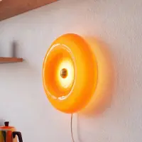 Osram LED-vegglampe Decor Lunea, oransje, Ø 30 cm, glass, CCT, dimbar
