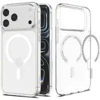 Spigen Liquid Crystal MagSafe-etui til iPhone 18 Pro / 17 Pro – gjennomsiktig og hvit